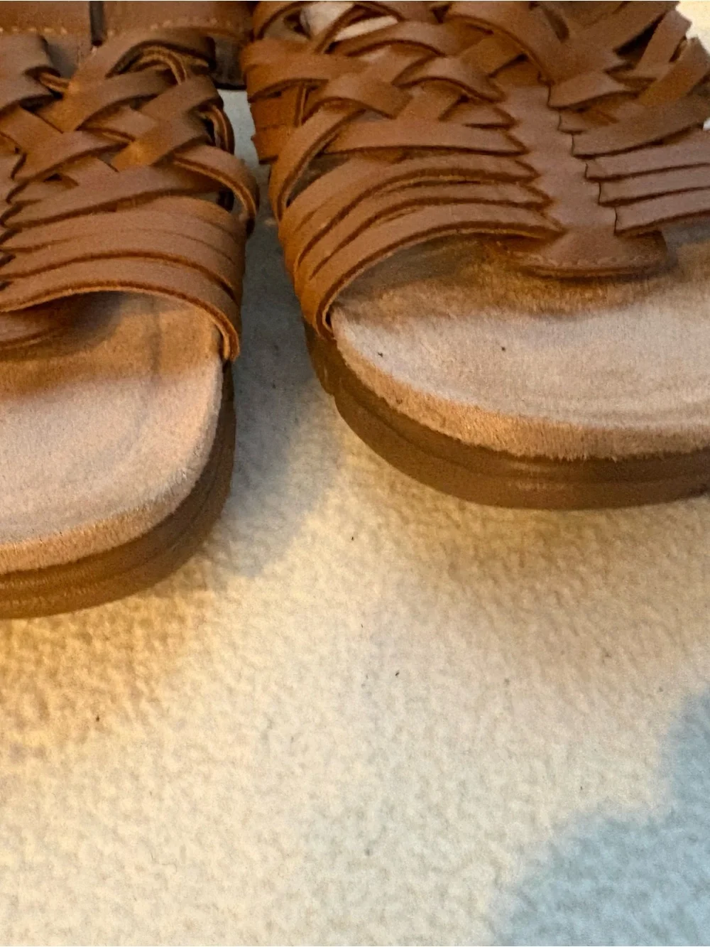 Easy Spirit Woven Slide Sandals - Tan Brown